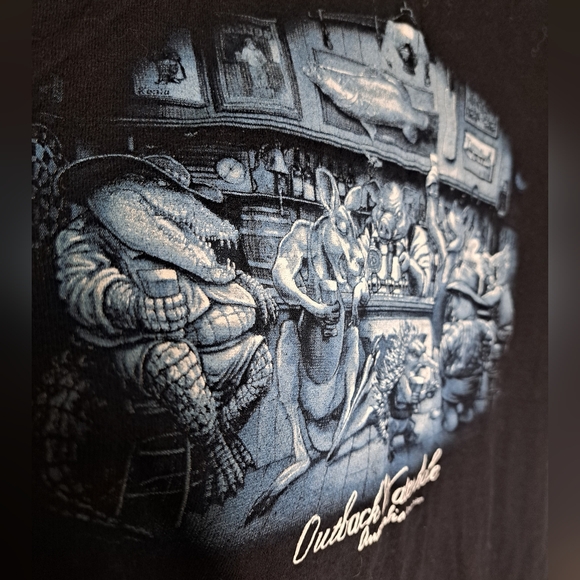 Outback Waterhole Black with Animal Graphic Extra Large Tee - Picture 3 of 5